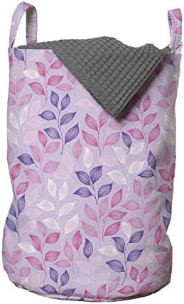 Foldout Ботаническата чанта за дрехи, Картина от Шарени чаени листа в бледо лилави тонове, Кошница за дрехи
