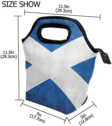 Чанта за обяд Vipsk за възрастни/мъже/Жени/Деца, Обяд-Бокс с Флага на Шотландия, Водоустойчив Калъф за Носене