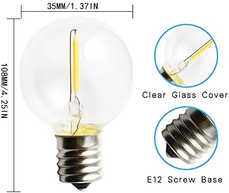 Lxcom Lighting E12 Led Лампа с нажежаема Жичка с регулируема яркост, Реколта led Крушка на Едисон с Мощност