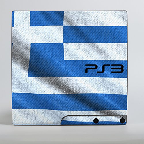Стикер-стикер на Sony Playstation 3 Slim Design Skin знаме на Гърция за Playstation 3 Slim