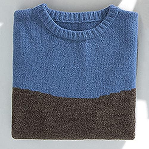 WYTong мъжки ежедневни пуловер с принтом райе, лек пуловер с контрастни съединение, цветя, пуловер с дълъг ръкав