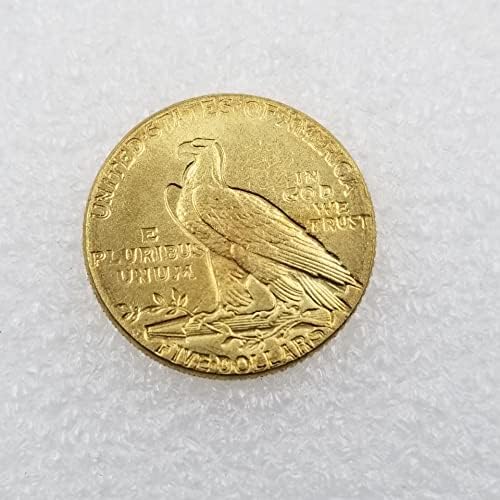 Старинни Занаяти 1910 D Версия на американския Индианец Половината Орел 5 долара в Златни Монети Чужд Сребърен