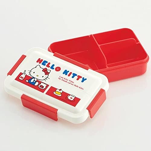 Симпатичен герой Кити, Сладкото червено-бял Контейнер за храна обем 550 мл, Обяд-бокс Bento Box, с вградена