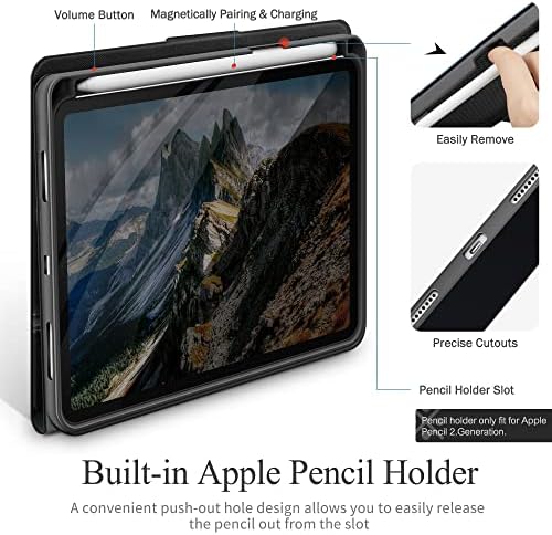 Калъф KingBlanc за iPad Mini 6-то поколение с прозрачен защитен филм HD, веганской кожено покритие и фолио от