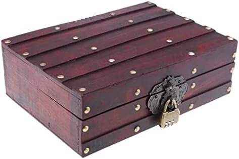 ASDFGH Реколта Стилна Дървена Ковчег за бижута Кутия за съхранение на Огърлици, Ковчег за бижута (Цвят: A, размер: