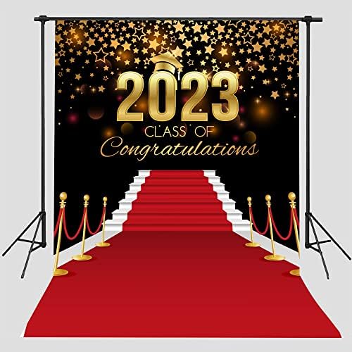 Ticuenicoa 5 × 7 фута Клас 2023 Поздравительный Фотофон Звезда на Червения килим пътеки 2023 Фон за снимки на