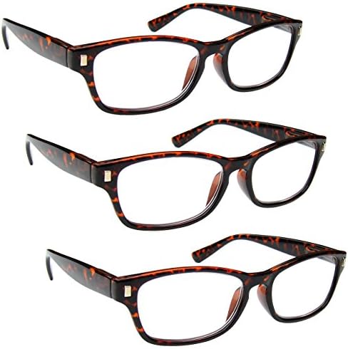 Очила за четене Фирма Black Млечния Tortoiseshell Readers Струват по 3 опаковки Мъжки Женски Пролетта линии