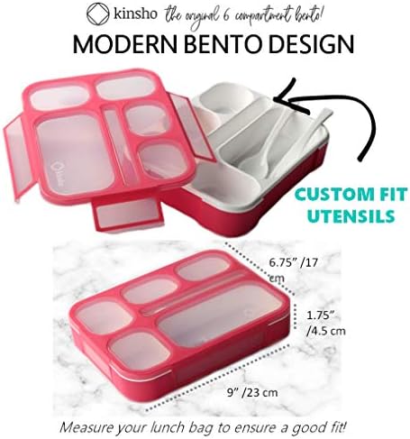 Комплект детски контейнери за обяд Bento-Box с 6 затегнати офиси (1 Розов комплект) + Раница с единорогом и