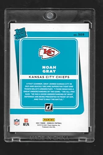 2021 Donruss 309 Ноа Грей, футболна карта начинаещи NFL Канзас Сити Шефове (RC - Карта начинаещ) NM-MT