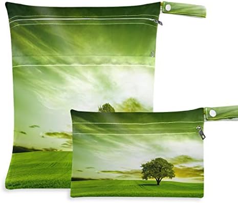 Водоустойчив Мокри чанти KEEPREAL с инфинити принтом Зелено Дърво - Машинно Пране | Влажна Суха Чанта за Филтър