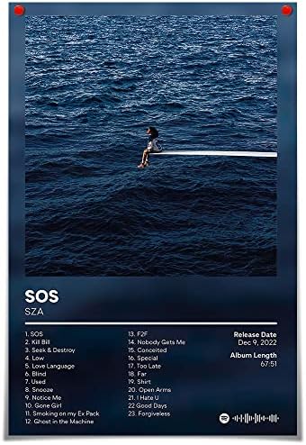 Плакат SZA, Музикална Корица на албума Sos Плакат с Принтом, Ретро Музикален Плакат, Платно, Хип-Хоп, Стенно
