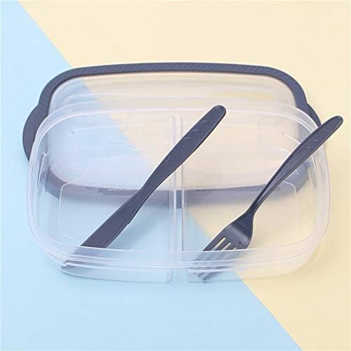 Пластмасова Кутия за Bento За Съхранение на Храна Кутия за приготвяне на Обяди с 2 Отделения за Многократна