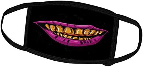 3d Розово Лилави устни с Жълти зъби за Хелоуин - Обложки за лице Чудовище (fc_316115_3)