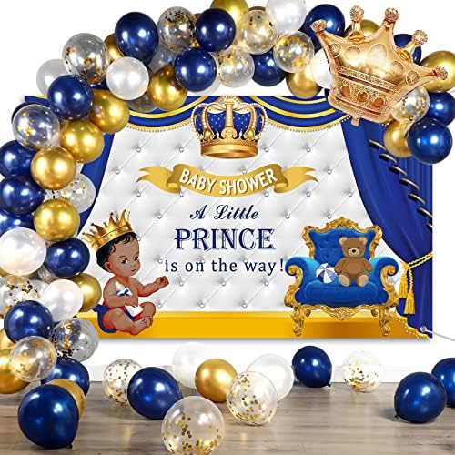 Кралски Принц Украса за Душата на Детето Включват Царски Син Златна Набор от Балони с Конфети Кралския Малкият