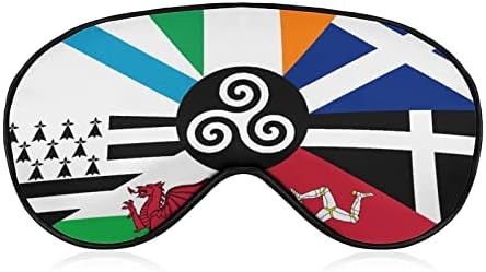 Разход на Флаг Келтски Нации, Маска За Сън Със Завързани Очи, Скъпа Калъф-Козирка за Очи с Регулируема Каишка