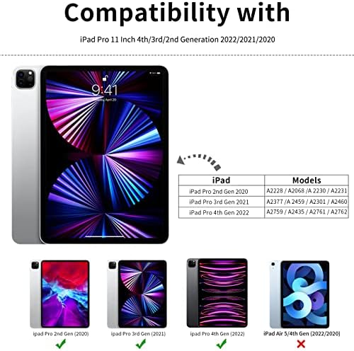 Калъф kenke за новия iPad Pro 11 инча 4-ри/3-ти/2-ро поколение (модел 2022/2021/2020), калъф Smart Cover с магнитна