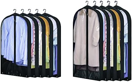 Чанти за дрехи KIMBORA Clear за Съхранение на дрехи в Гардероба, Черен Калъф за палта
