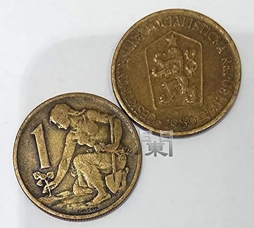 Чешка Монета в 1 Короната, монета на Социализма, Монета в Европа, страните от Близкия Изток, Колекция от монети,