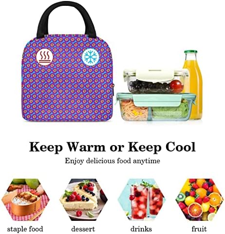 Лилава чанта за обяд в грах, Множество опаковки за храна, Подходяща за офис, училище, Плаж и за Пикник, с торби