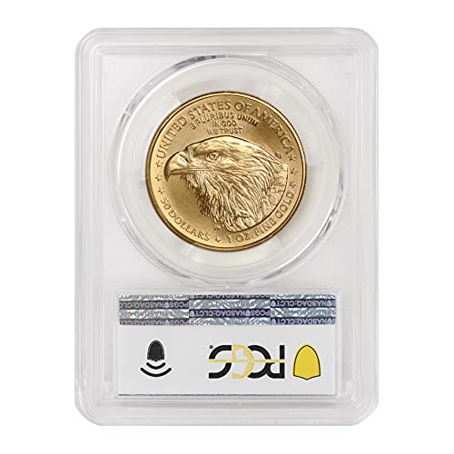 2021 Без монетния знак 1 унция златна American Eagle MS-70 (MS70 - Първият ден на издаване - Тип 2 - Отчеканен