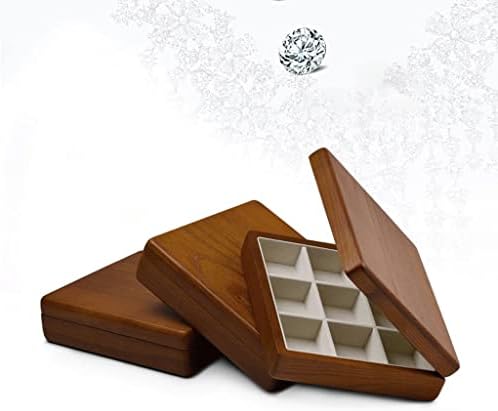 CXDTBH Масивна Дървена кутия за показване на Бижута, Държач за показване на Пръстените с Поставка за Бижута