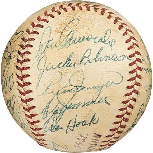 1955 Отбор на Шампионите на Бруклин Доджърс подписа бейзболни топки с ДНК-то на Джаки Робинсън PSA с автограф