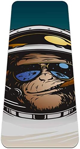 LEVEIS килимче За Йога е един Забавен Cartoony Космически Астронавт Горила Дебели Нескользящие Спортни Подложки