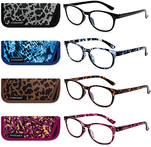 Очила за четене EYEGUARD 4 Опаковки Качествени Модни цветни Ридеров за жени