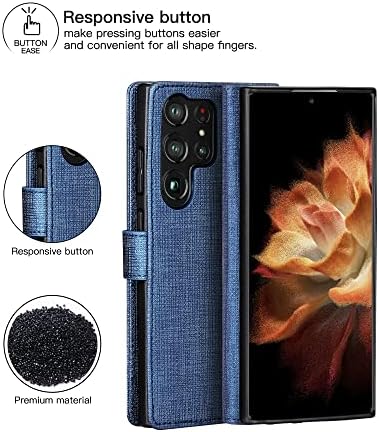 Чанта-портфейл Foluu за Samsung Galaxy S23 Ultra, Флип-фолио от изкуствена кожа с [Противоударным вътрешен калъф