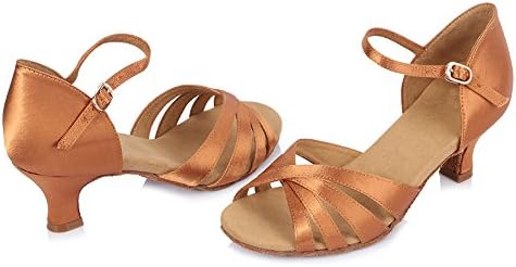 YKXLM/ Дамски Сатенени Обувки За латино Танци, Бални Обувки за практикуване на Салса и Танго, Модел AS-AF