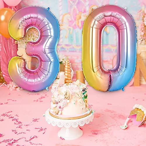 40-инчови Преливащи Градиентные Разноцветни Балони с номер 5, Балони Гелиевые Топки, за Парти, Сватба, моминско