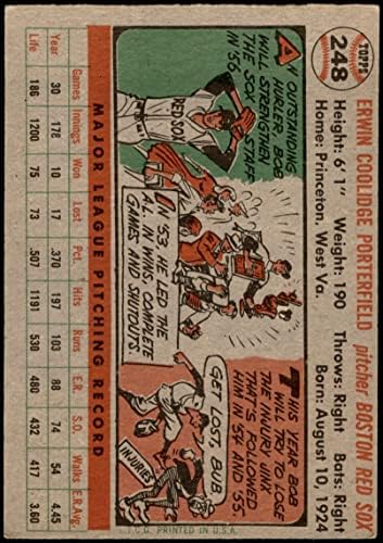 1956 Topps 248 Боб Портерфилд на Бостън Ред Сокс (бейзболна картичка) ДОБЪР Ред Сокс