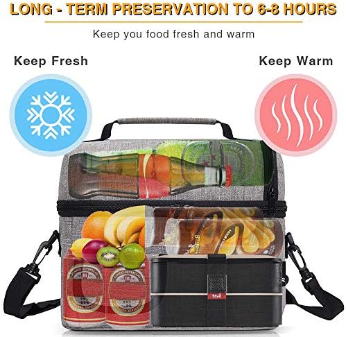 PuTwo, 8-литрови Изолирани Чанти за Обяд, Двухкамерная чанта-тоут за Обяд, Запечатани Чанта-хладилник за Обяд