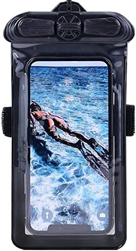 Калъф за телефон Vaxson Черно, Съвместим с водоустойчив калъф Blackview BV5200 Dry Bag [Без защитно фолио за