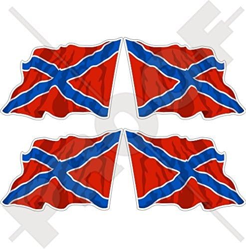Който да се вее Флаг на Конфедерацията на Новороссия Нова Русия 2 (50 mm) Винил Броня и Каска, Стикери x4
