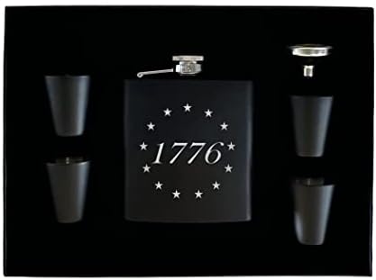 Betsy Ross 1776 САЩ Фляжка с Американския Флаг От Неръждаема Стомана Премия Подаръчен Комплект В опаковка Матово