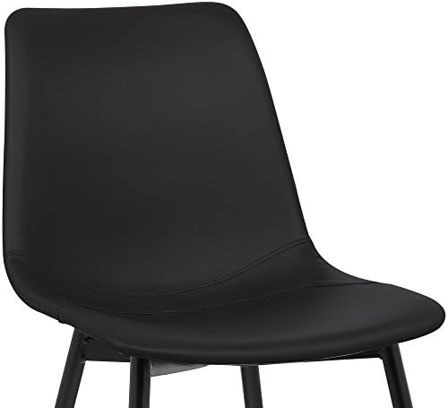 Трапезария стол Kati Living Monte от Черна Изкуствена кожа, с Черно Прахово покритие,LCMOCHBLACK, Черен