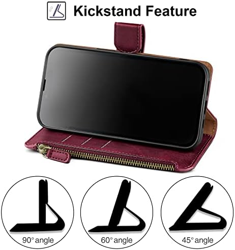 Antsturdy за T-Mobile Revvl 6 Чанта-портфейл 5G [RFID Заключване] [Портфейл с цип] От Изкуствена кожа, Защитен