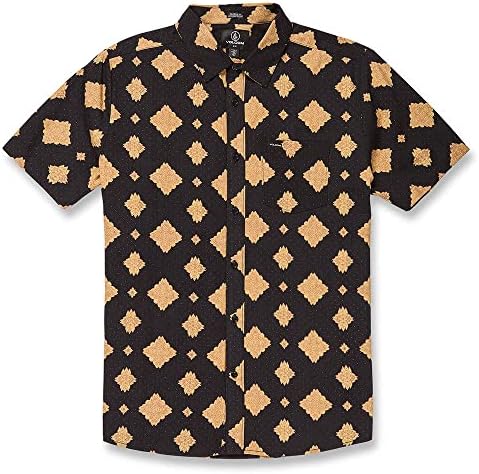 Мъжка риза Класически Намаляване на копчета с принтом Volcom с ръкав Преговарящите от обикновени Песъчинки Класически,