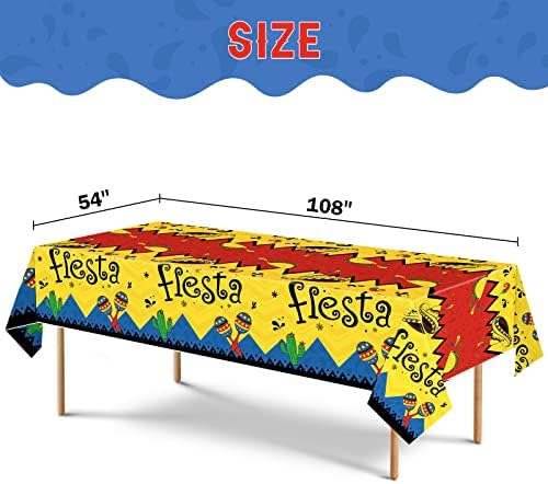 Найлонови покривки Fiesta - 1 БР 54 x 108, покривки за маса, Синко Де Майо, за Еднократна употреба за Декорация