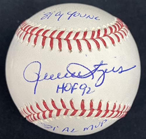 Ролли Фингерс КОПИТО 92 81 Сай Йънг 81 AL MVP Подписан от Свидетел Бейзбол JSA - Бейзболни топки С Автографи
