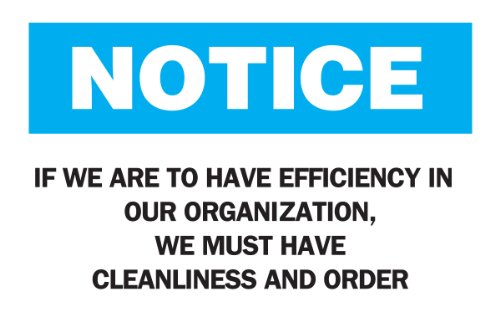 Табела на Брейди 22796 Пластмасов, 7 X 10 С надпис Ако искаме да постигнем ефективност в нашата Организация,