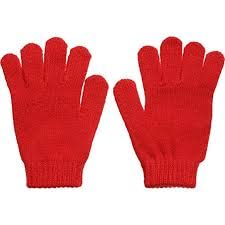 Комплект вълнени трикотажни унисекс ръкавици за еднократна употреба, стираемых ръчно (червени, големи размери),