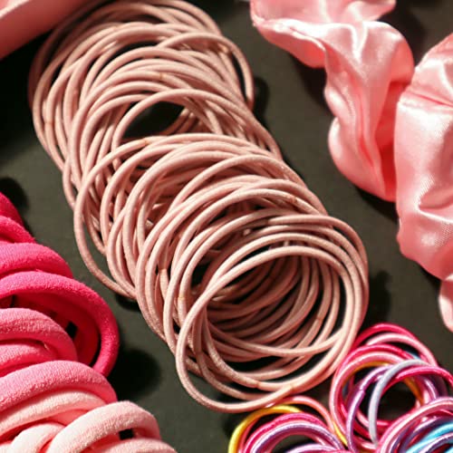 Комплект Аксесоари за коса Guoxi и Розово, от Дъвка За Коса, За жени, Меки Еластични гумени ленти За Гъста Коса,