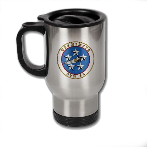 Най-добрата кафеена чаша ExpressItBest от неръждаема стомана с логото на суперкарьера американския ФЛОТ USS