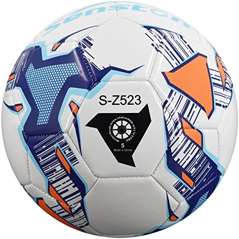 Футболна топка Senston Официален размер 5 с помпа -Подарък за Деца, Мъже, Жени Футболна Топка за помещения и