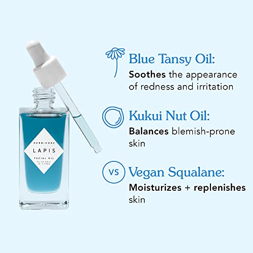 HERBIVORE Растителни Lapis Blue Tansy Балансирующее масло за лице - Овлажняващ крем за Мазна кожа, склонна към