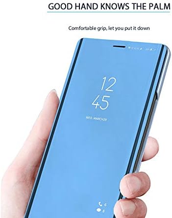 Калъф за телефон SZYZ за Samsung Galaxy A21S, интелигентен дисплей с гладка преглед, устойчив на удари Огледален