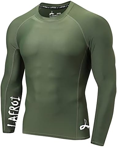 LAFROI Мъжки Компресиране защита От акне с дълъг ръкав UPF 50+ Baselayer Skins Performance Fit-CLYYB