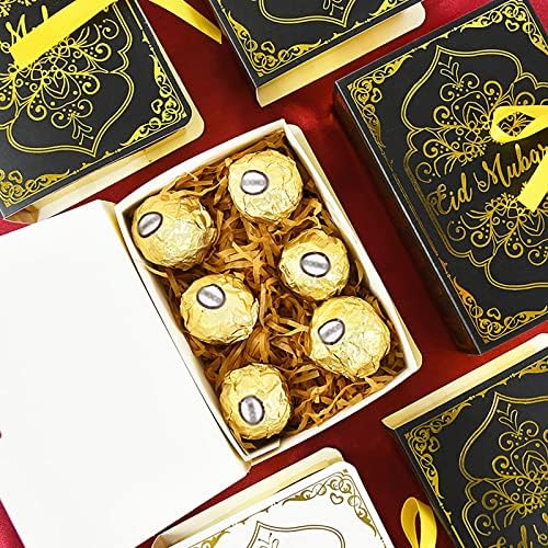 ВЕДХАА 20PCS Кутии с шоколадови бонбони Ейд Мубарак Подарък кутия под формата на книга Корана Мюсюлмански фестивал